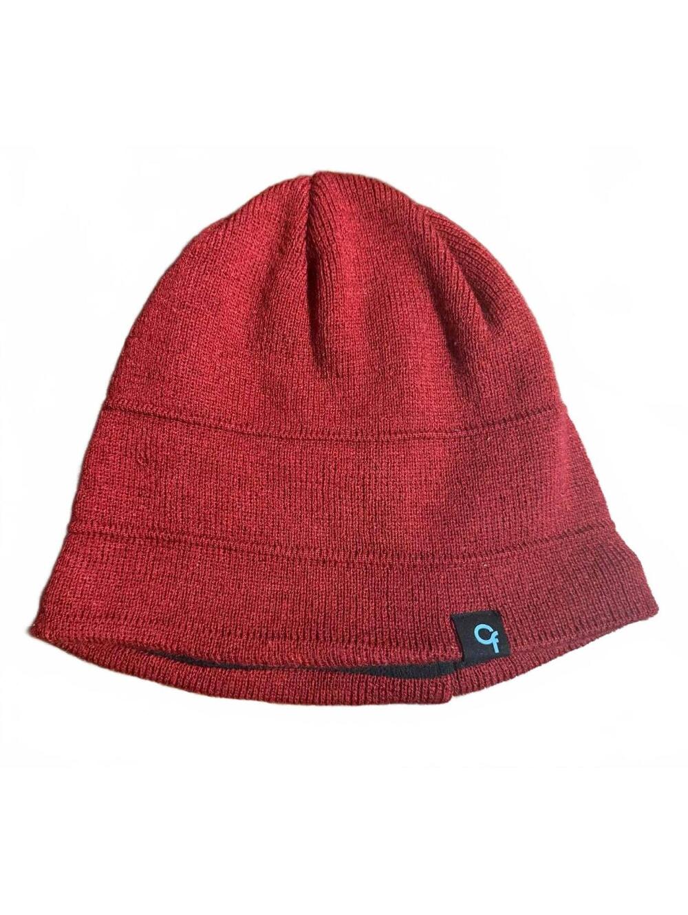 Becker Brands Unisex Reversible Winter Beanie Hat Red Black Fleece OSFM